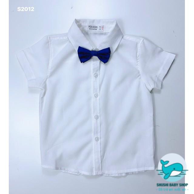 Áo Sơ Mi Trắng Kèm Nơ Cổ Miakids