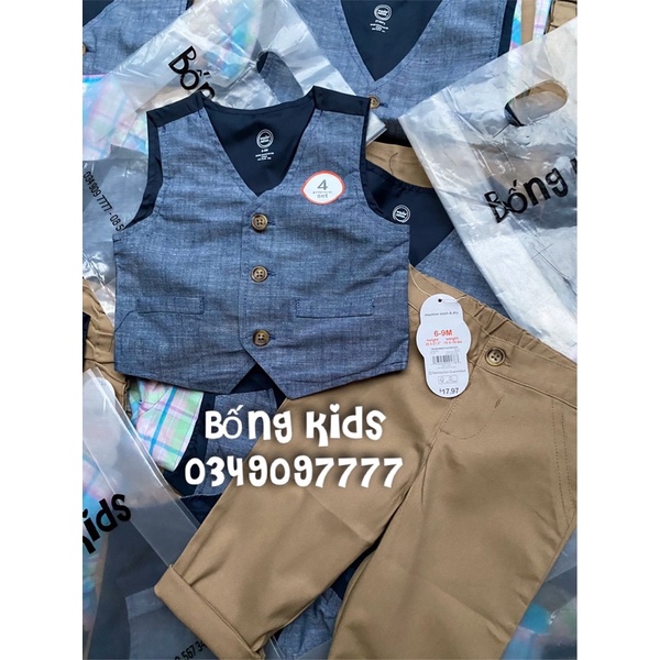 Set 2 Món Vest Bé Trai Công Tử WonderNation