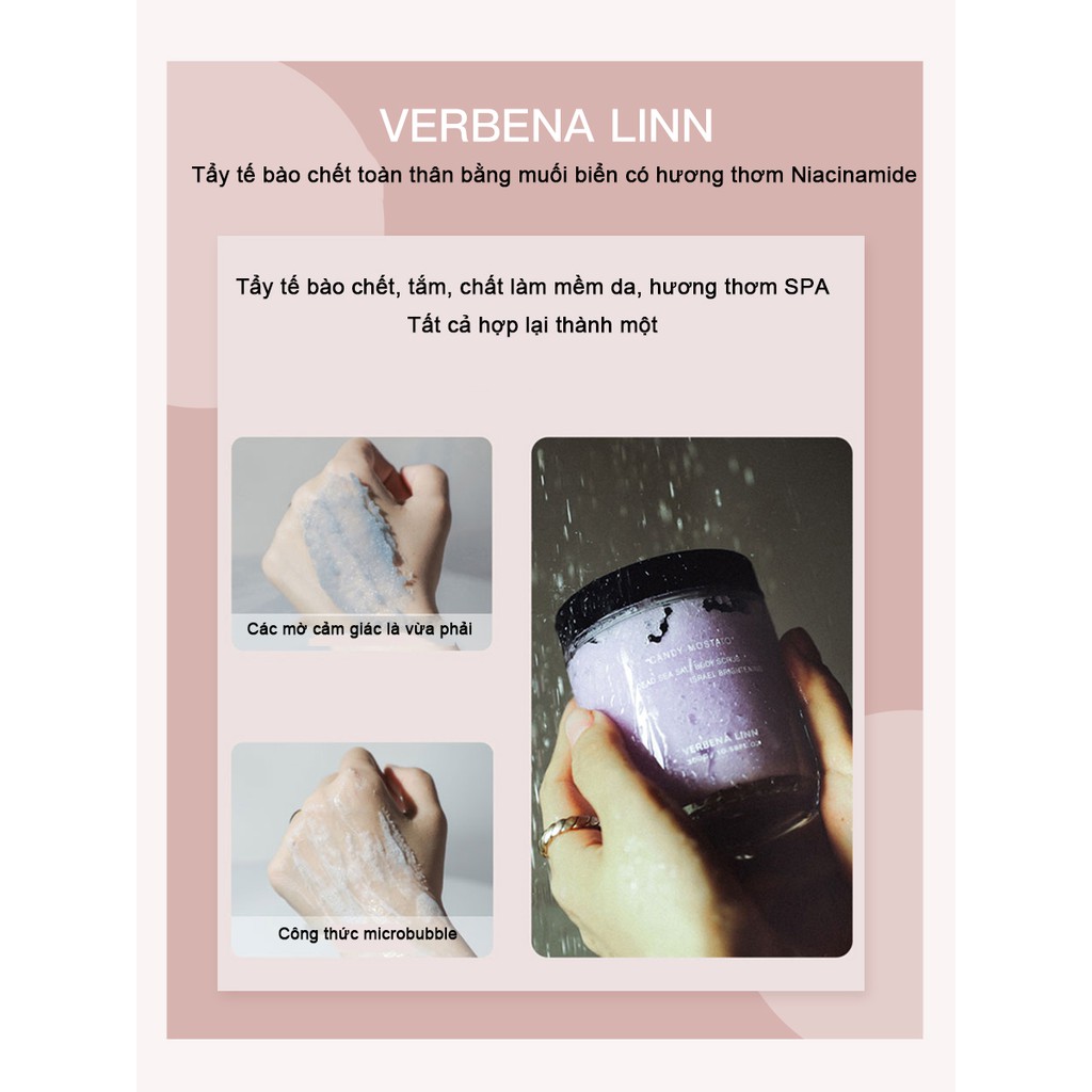 Tẩy tế bào chết Verbena Linn làm trắng và mềm da có hương thơm lâu trôi cao cấp 300g
