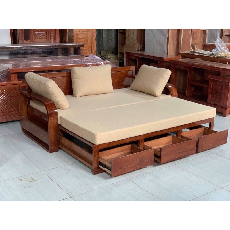 giường sofa gỗ 1m8x1m4