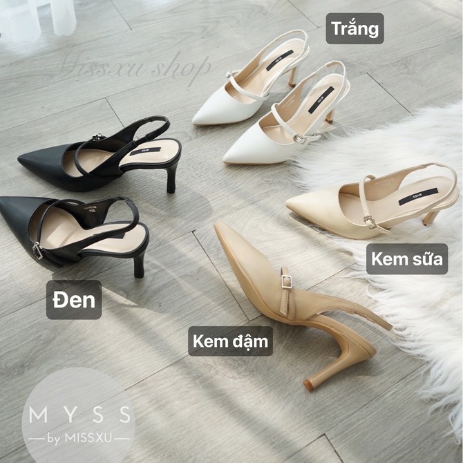 Giày nữ mũi nhọn khóa cài ngang 7cm thời trang MYSS - CG203