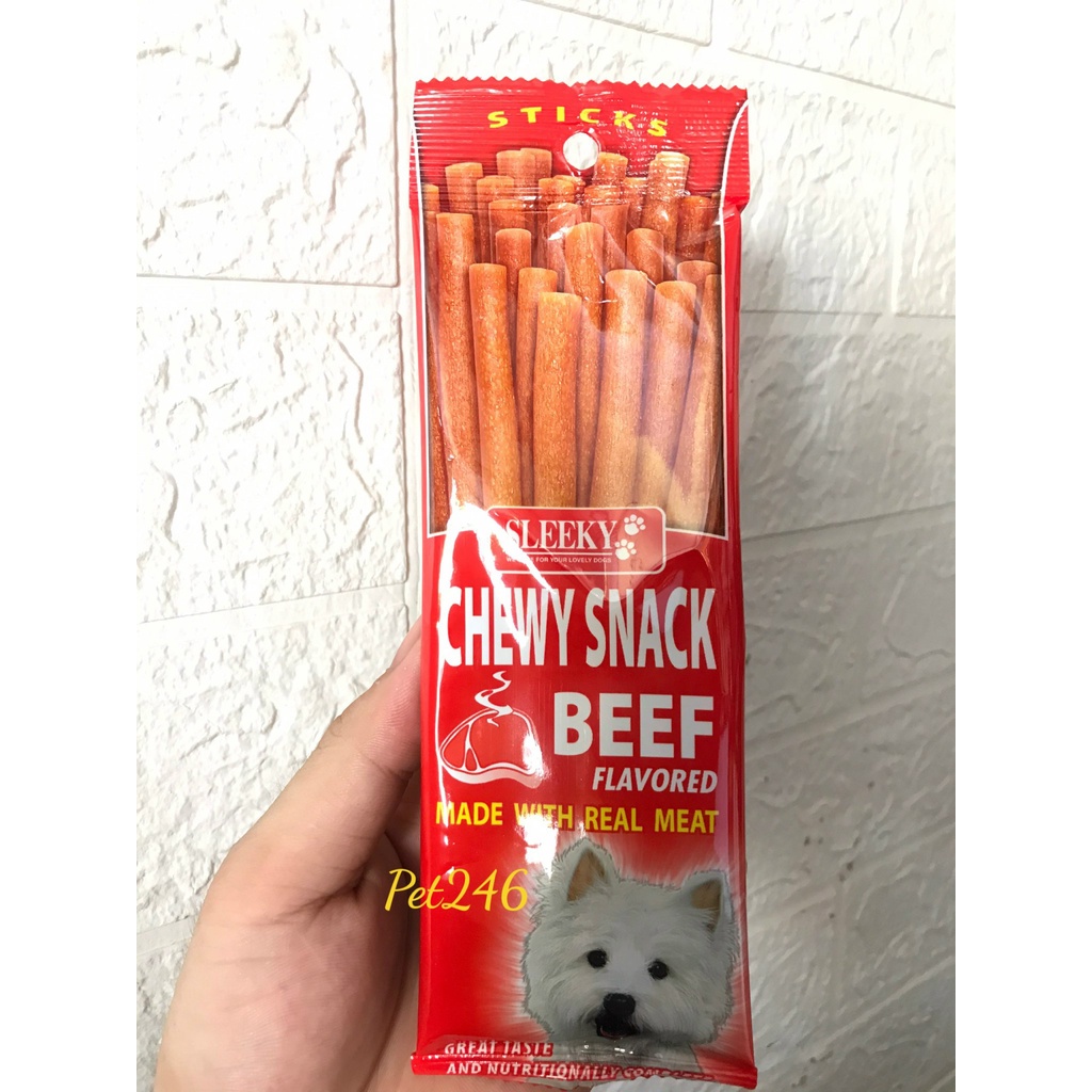 Bánh xương mềm Sleeky Chewy Snack cho chó gói 8que