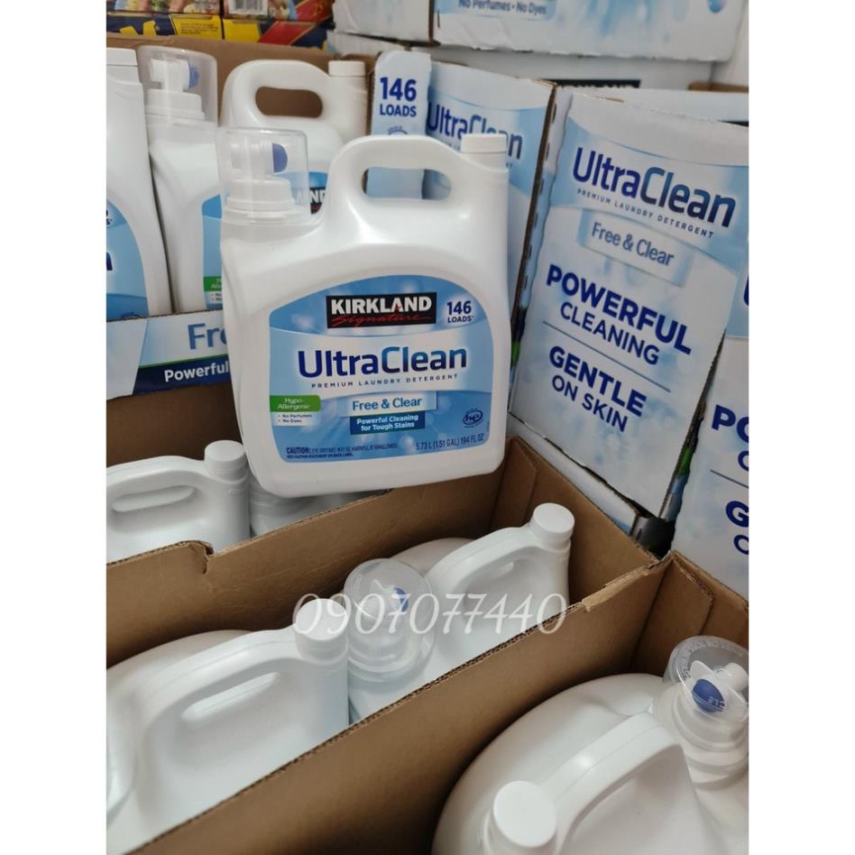 Nước giặt Kirkland Signature Ultra Clean chai 5.73l làm sạch nhưng không làm phai màu vải