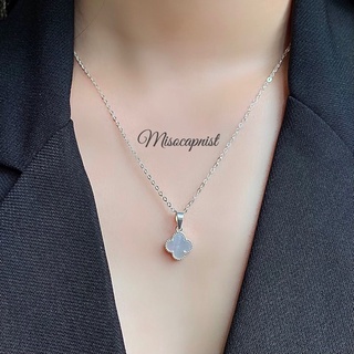 Dây chuyền mặt đá 4 lá bọc bạc 🍀