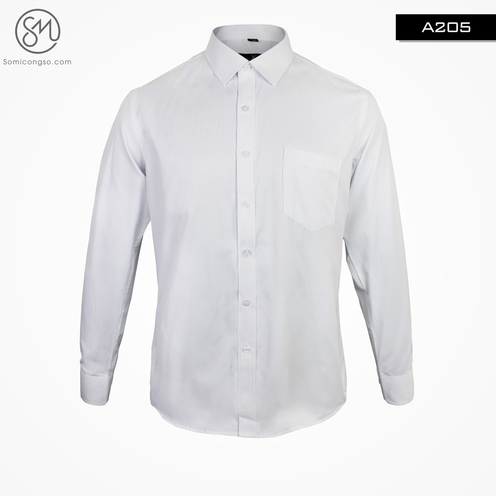 Áo sơ mi nam ngắn tay vải Cotton màu trắng vân dọc chìm thương hiệu Anton - D821 | BigBuy360 - bigbuy360.vn