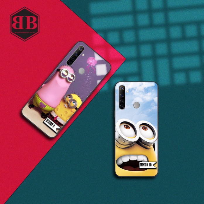 Ốp lưng kính cường lực in hình minion dành cho Realme 6i