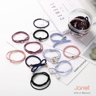 Set 12 Dây Cột Tóc Co Giãn Phong Cách Hàn Quốc 7 Màu Lựa Chọn