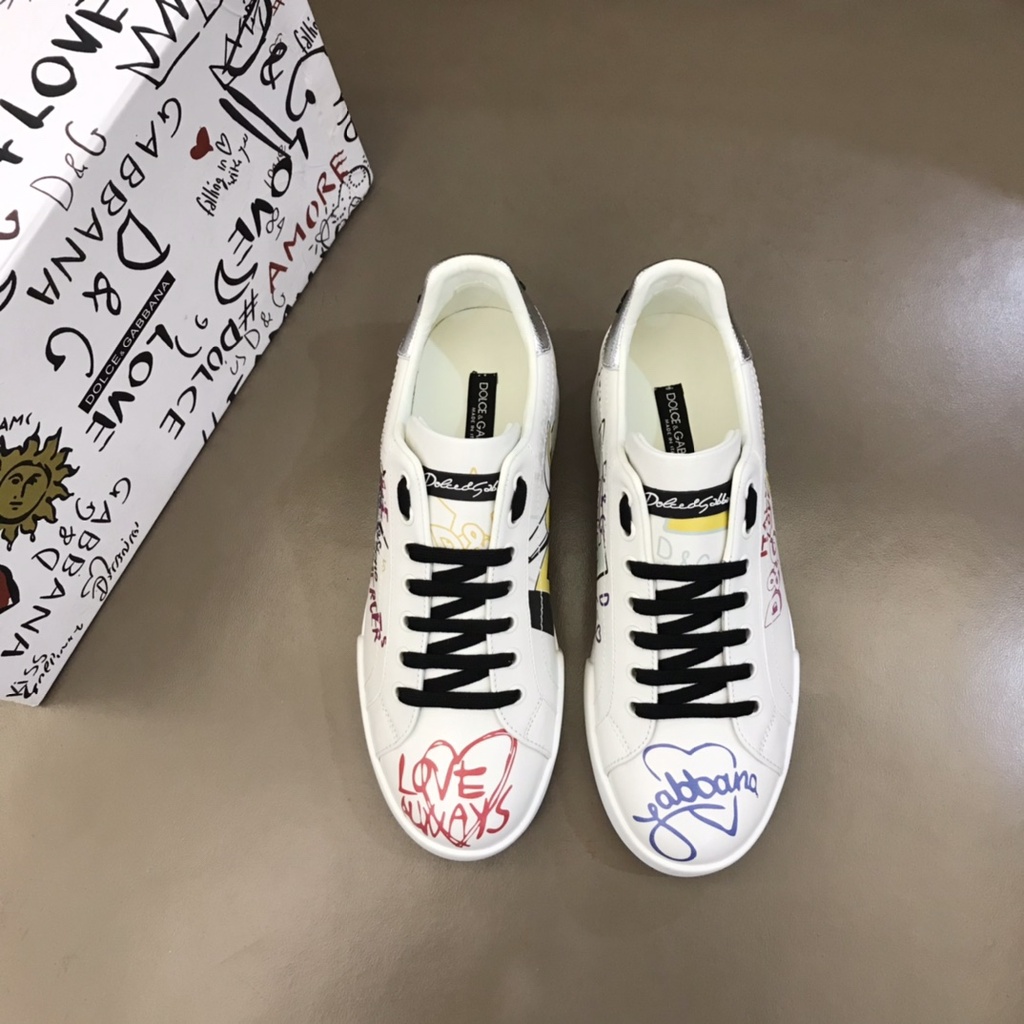 Giày sneaker nam da thật thời trang cao cấp Docle & Gabbana DG phong cách trẻ trung, năng động