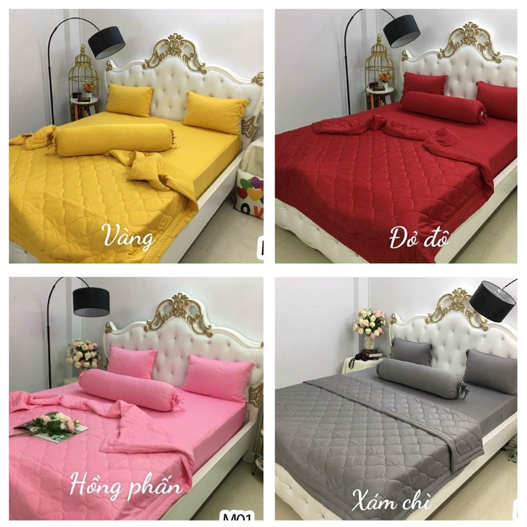 TRỌN BỘ CHĂN GA GỐI THUN HÀN QUỐC MÁT LẠNH MÀU TRƠN ĐƠN GIẢN