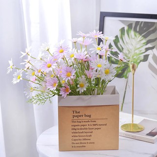 Hoa cúc nhỏ giả bằng da pu cao cấp giống hệt hoa thật dùng để trang trí nhà cửa