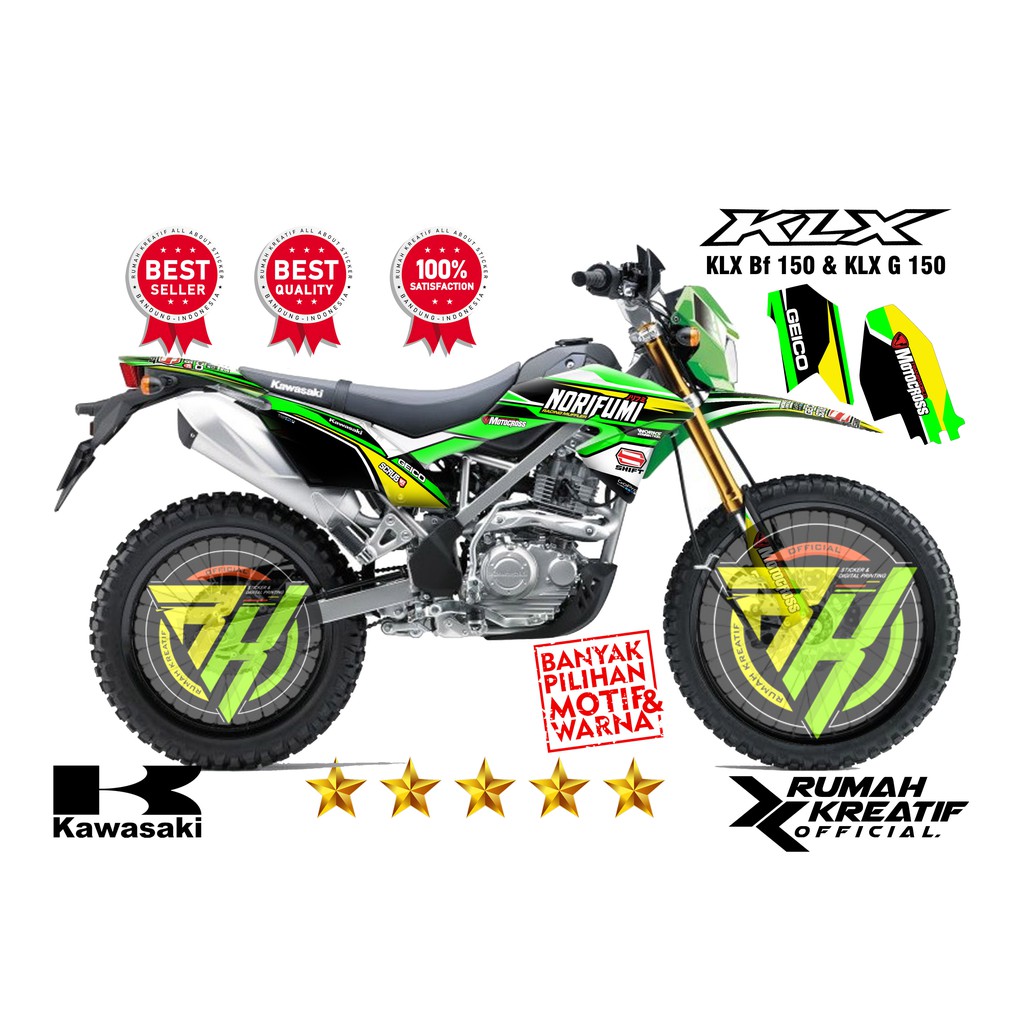 Decal Dán Trang Trí Xe Kawasaki Klx Bf Fullbody 150 & Klx G 150 Rk-01