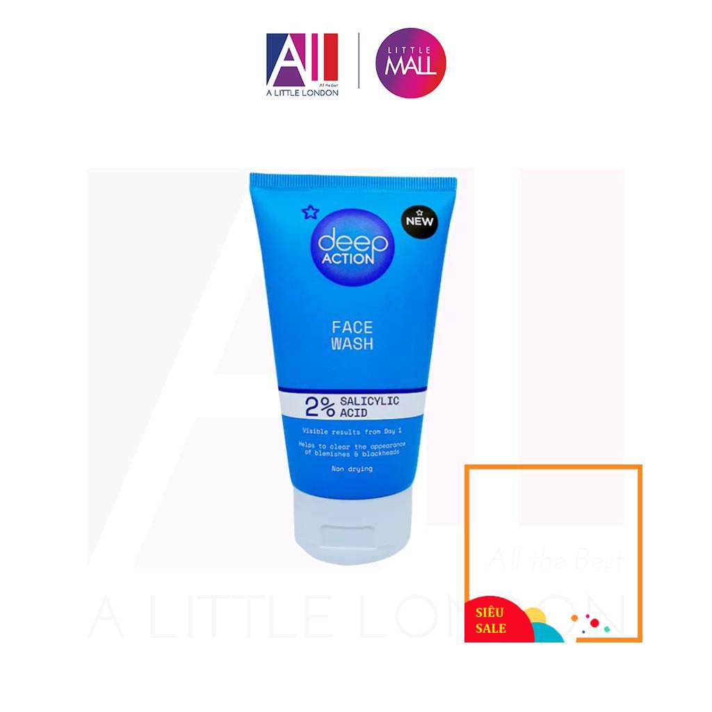 [TOP 1 SHOPEE] Sữa rửa mặt Superdrug Deep Action 2% Salicylic Acid Face Wash 150ml (Bill Anh)