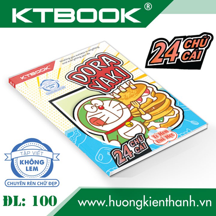 Tập Học Sinh Cao Cấp Chuyên Rèn Chữ Đẹp 24 Chữ Cái KTBOOK giấy trắng không lem ĐL 100 gsm - 96 trang