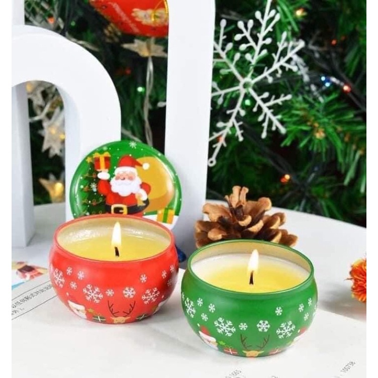 Sét 4 hộp nến thơm noel trang trí ( giao ngẫu nhiên )