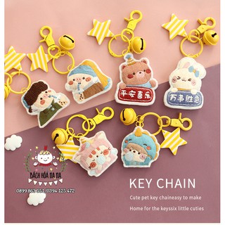 DIY Phụ Kiện Trang Trí Thêu Tay Xinh Xắn Tự làm thủ công Bình an-may mắn/ KIT TỰ LÀM MÓC KHÓA CẶP ĐÔI/ BÁCH HÓA NA NA