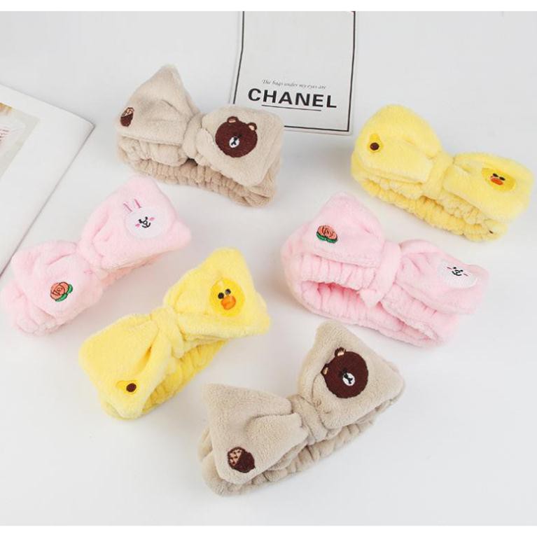 Băng đô nơ LINE (Gấu , Vịt , Thỏ) (Giao màu ngẫu nhiên)