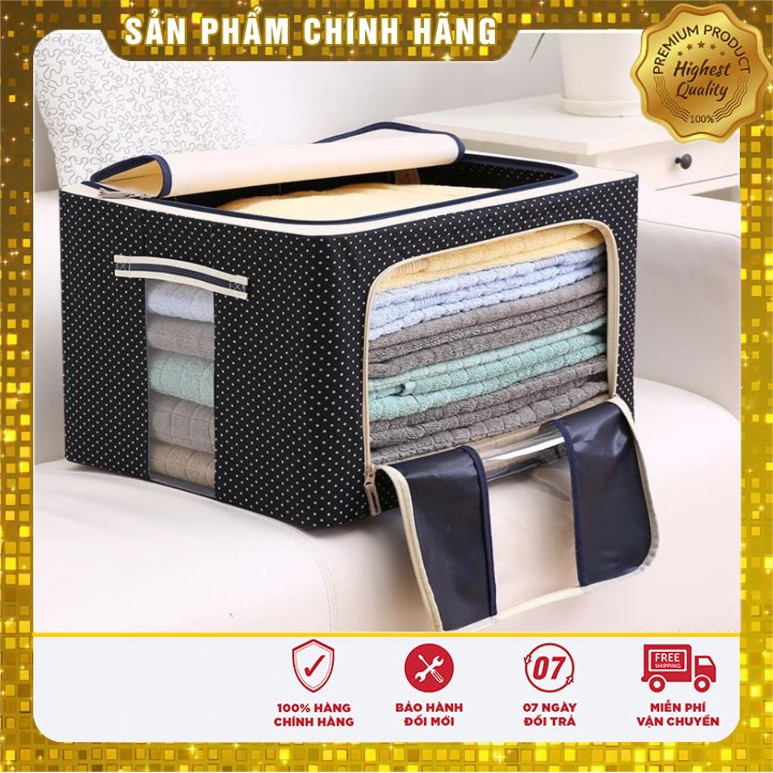 Túi Vải Khung Thép Đựng Quần Áo, Chăn Màn Chống Ẩm Mốc Khung Thép Chắc Chắn Chịu Lực Tốt Có Quai Tay Cầm Tiện Lợi