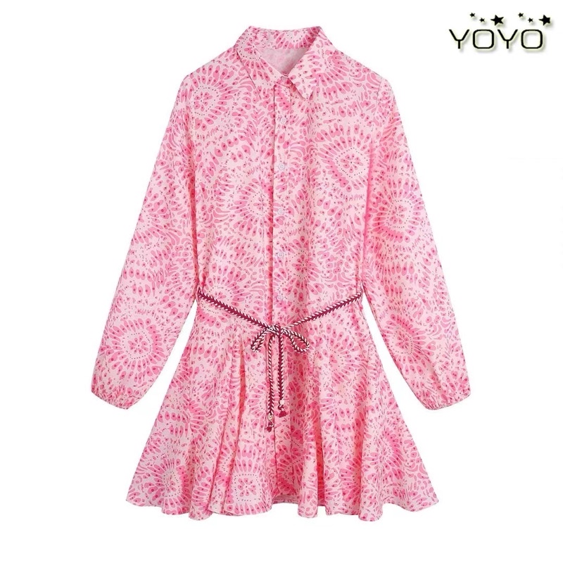 Đầm sơ mi dáng xoè  hàng TQ