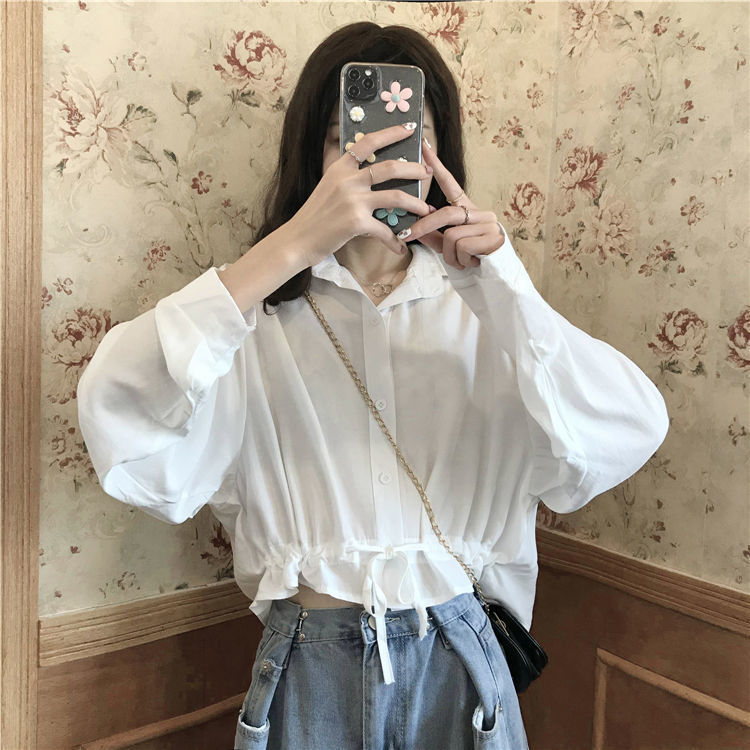 Áo Sơ Mi Nữ Tay Dài Dáng Rộng Màu Trơn Thời Trang