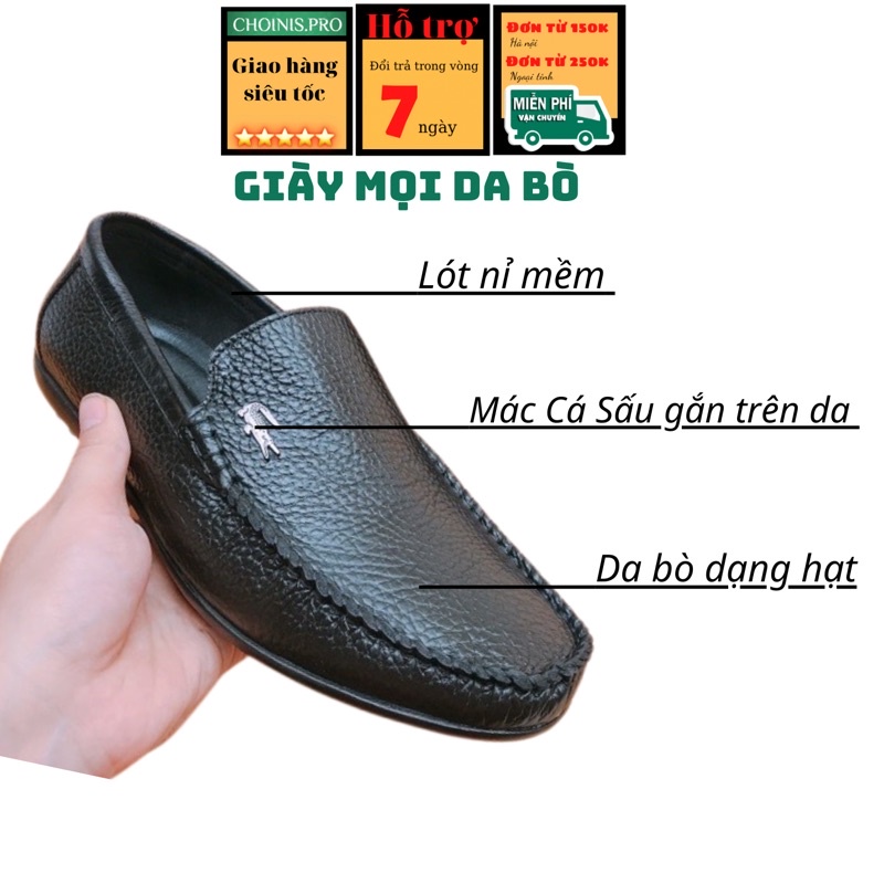 Giày mọi da bò nam cao cấp tại xưởng CHOINIS XẢ HẾT KHO SỐ LƯỢNG CÒN ÍT