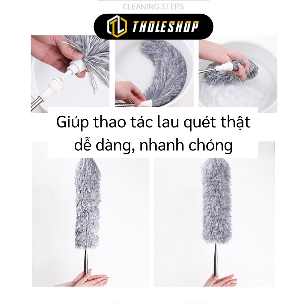 Chổi Quét Trần - Chổi Phủi Bụi, Quét Mạng Nhện Uốn Dẻo Linh Hoạt Cán Dài 9789