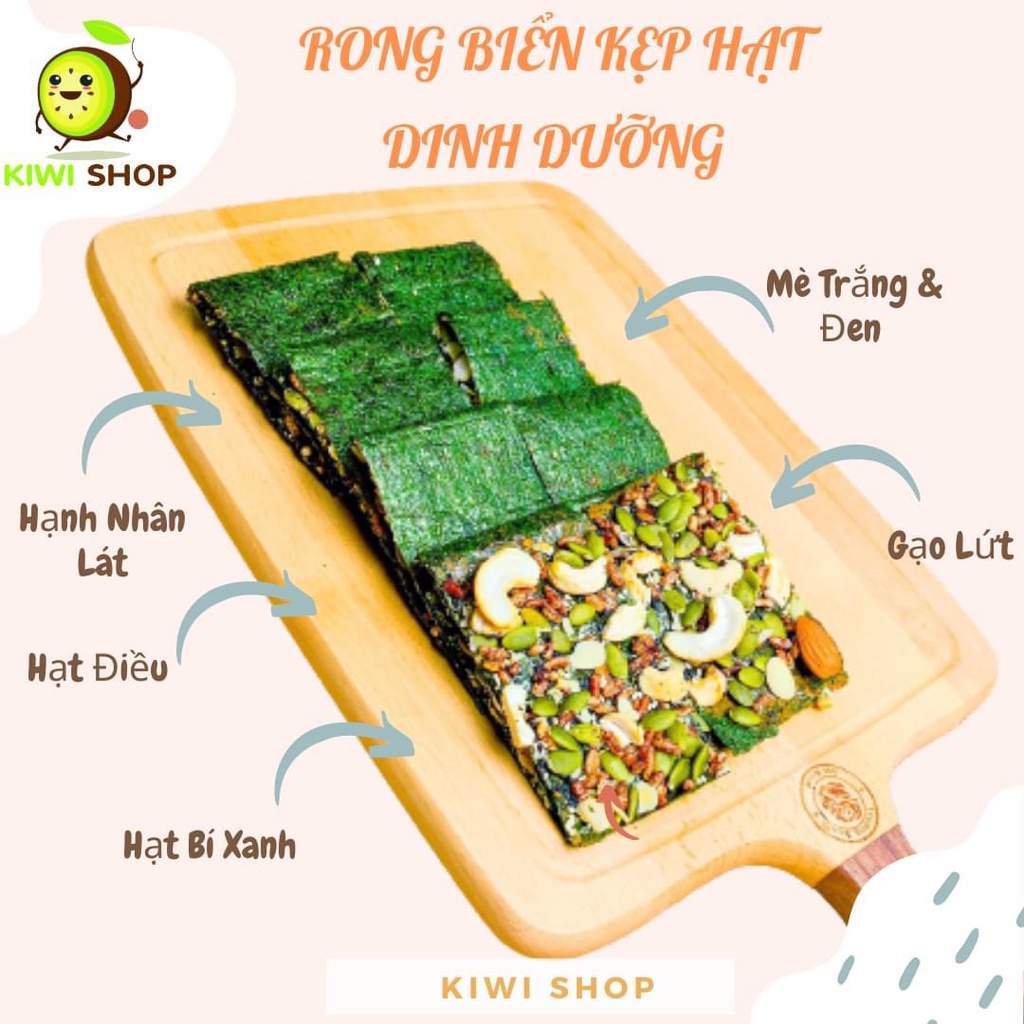 Combo Rong biển mix nhiều loại Kẹp hạt dinh dưỡng FIGO ăn kiêng, giảm cân, healthy - Đồ ăn vặt văn phòng