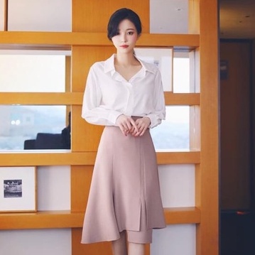 Set chân váy xòe hai lớp và áo sơ mi cổ Đức ulzzang COCOA, set đồ công sơ siêu đẹp SCV4
