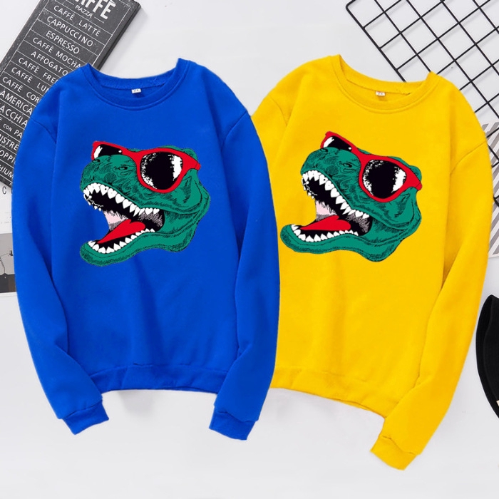 Top / T-Shirt / Women's clothes,Dinosaur,Crew Neck,Long Sleeve,Polyester,White,Gray,Black,Red,Pink,Size S-3XL 【lyfs】 | BigBuy360 - bigbuy360.vn