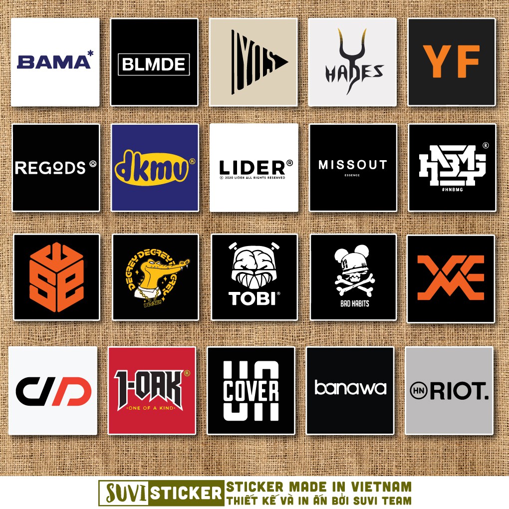 50 Sticker Local Brand chống nước sticker dán laptop, điện thoại, đàn guitar, mũ bảo hiểm. MSP: M04