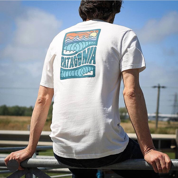 Áo Thun Cotton Ngắn Tay Cổ Tròn In Hình Patagonia Nhật Bản Thời Trang Dành Cho Nam