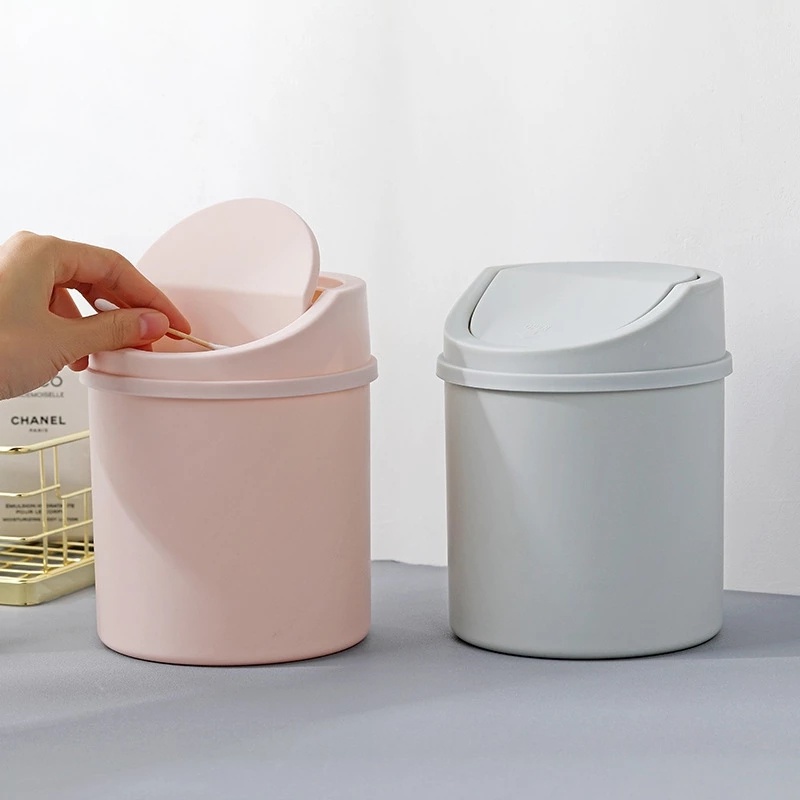 Thùng Đựng Rác Mini Có Nắp Lật Phong Cách Bắc Âu Thời Trang Cho Nhà Ở / Văn Phòng
