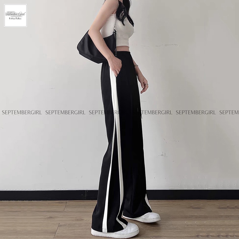 Quần culottes ống suông rộng nữ SEPTEMBERGIRL phối 2 viền sọc - JOGGER NAM 001V2