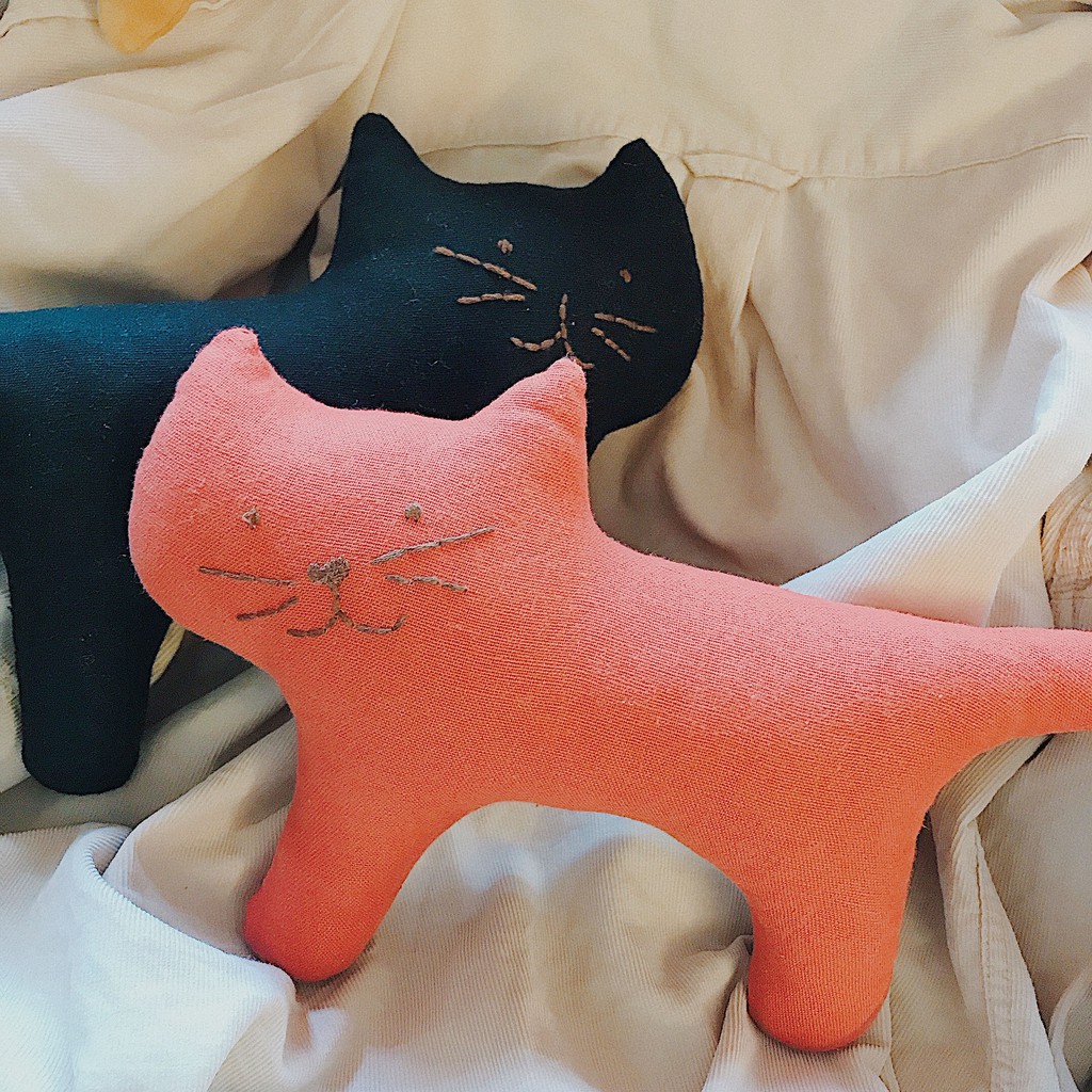 Gấu bông cho bé dễ thương thú nhồi bông con mèo vải linen handmade 10-30cm OIBECUNG PK.30