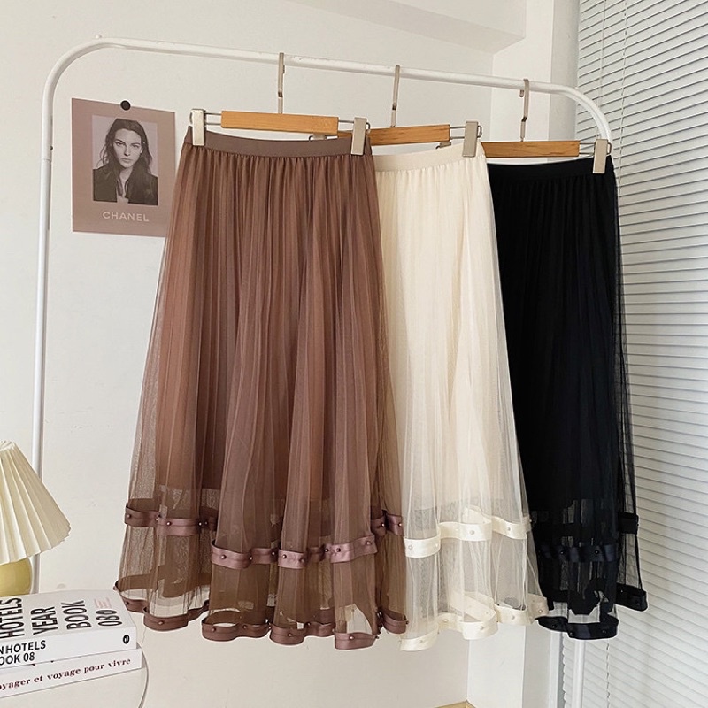 #5866 Chân váy xoè đính hạt lót bóng cực xinh