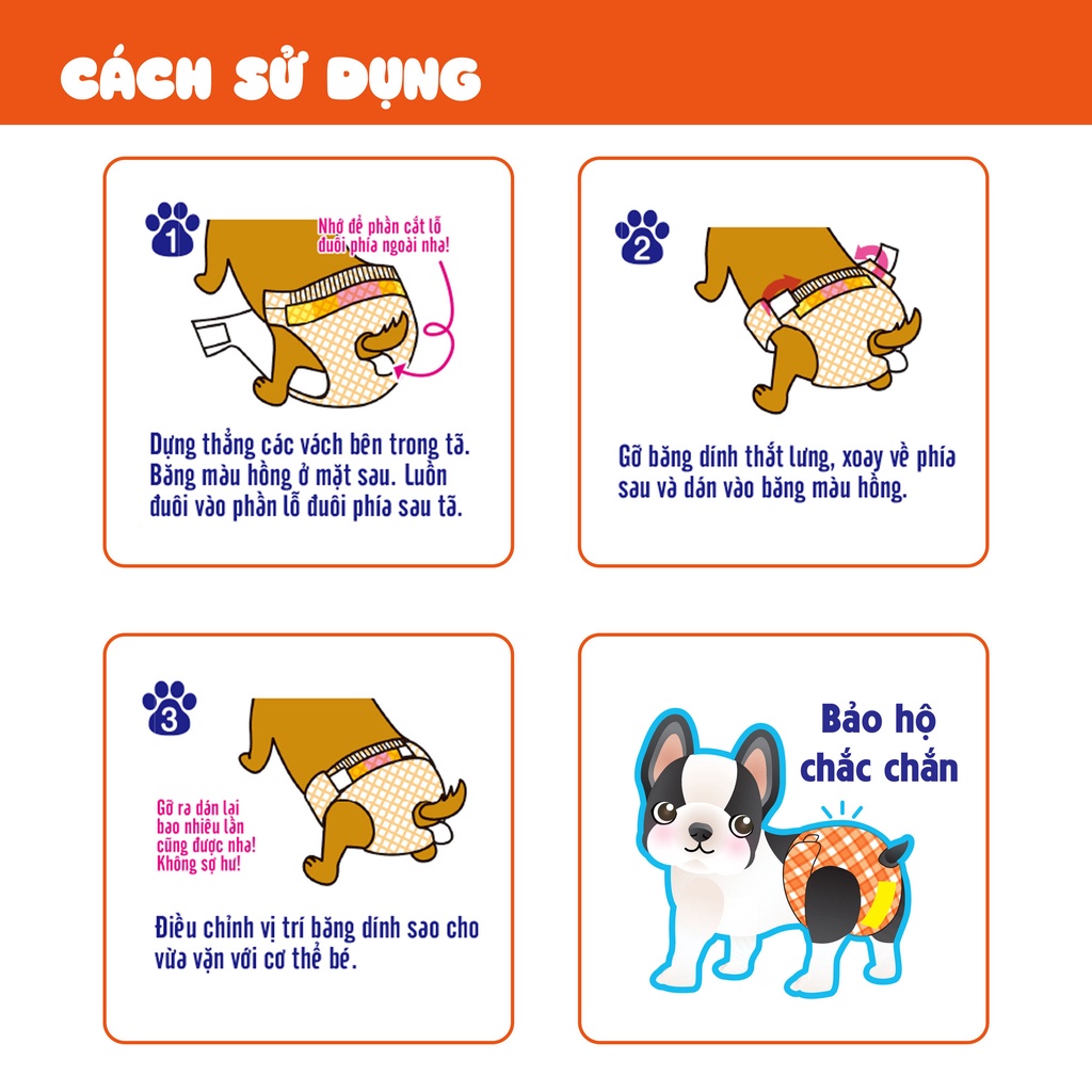Tã quần cho chó cái P.one | Gói Petit | Siêu thấm hút | Thoáng khí | Chống tràn