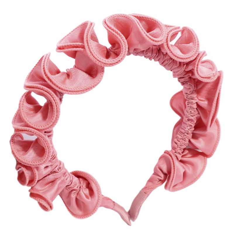 Băng Đô Cài Tóc Xếp Ly Nhún Bèo Màu Sắc Ngọt Ngào Phong Cách Cổ Điển Thời Trang Cho