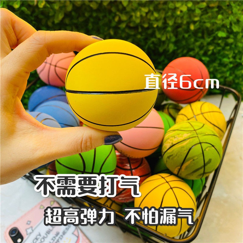 ❆Bóng rổ cao su mini 6 cm độ đàn hồi cực giảm áp quả rỗng đồ chơi trẻ em trang trí mô hình nhỏ <