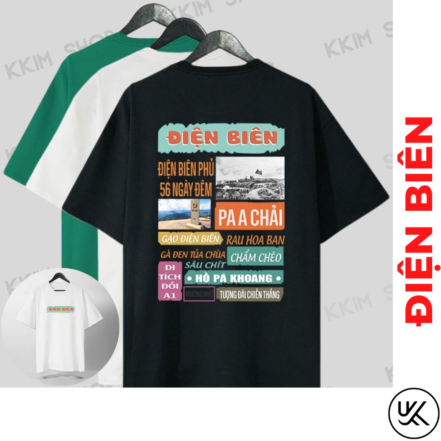 Áo thun tay lỡ ĐIỆN BIÊN, Áo phông 63 tỉnh thành Form rộng oversize, chất liệu Cotton KKIMSHOP