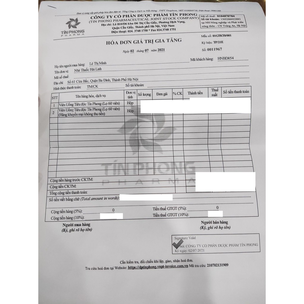 Viên uống tiêu độc Tín Phong