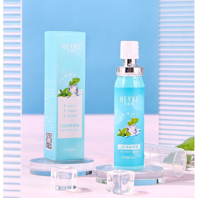 Xịt thơm miệng HEYXI 20ML vị đào/ bạc hà kháng khuẩn thơm mát