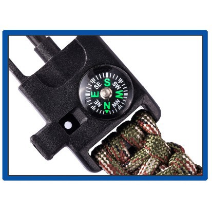 Vòng Tay Sinh Tồn V1- ĐÁNH LỬA - LA BÀN - CÒI - DAO - Hàng Có Sẵn Trong Kho