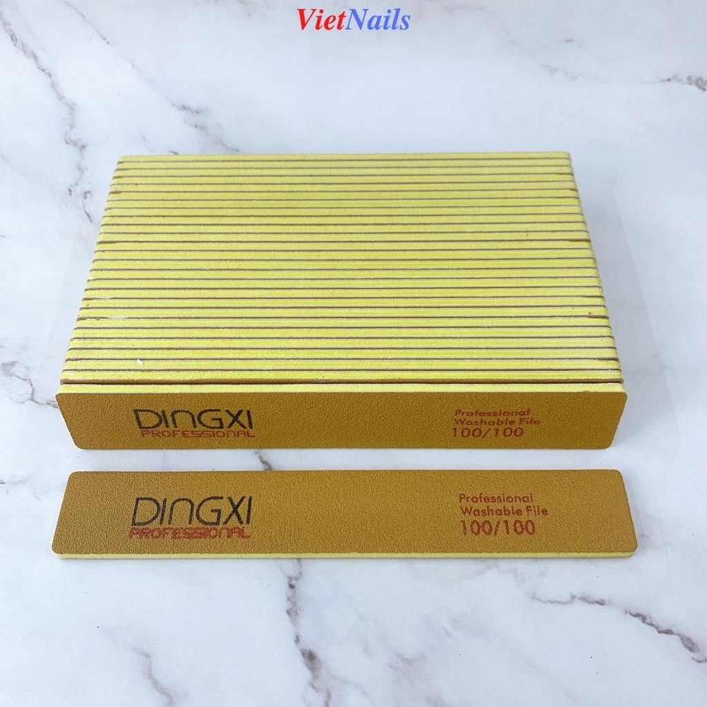 Lố 25 Dũa Móng Tay Dingxi Dũa Nhám Da Bò Độ Nhám 100/100 Dũa Móng Gel Móng Bột
