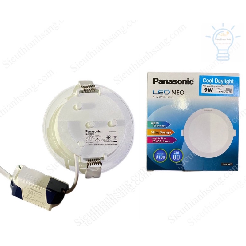 Đèn âm trần PANASONIC Neo Slim công suất 9W 12W sáng trắng/ trung tính - sản xuất tại Indonesia