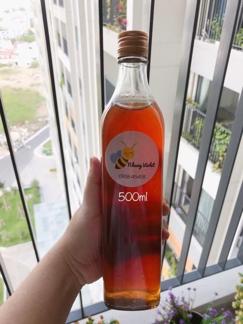 Chai thủy tinh vuông 500ml nắp nhôm