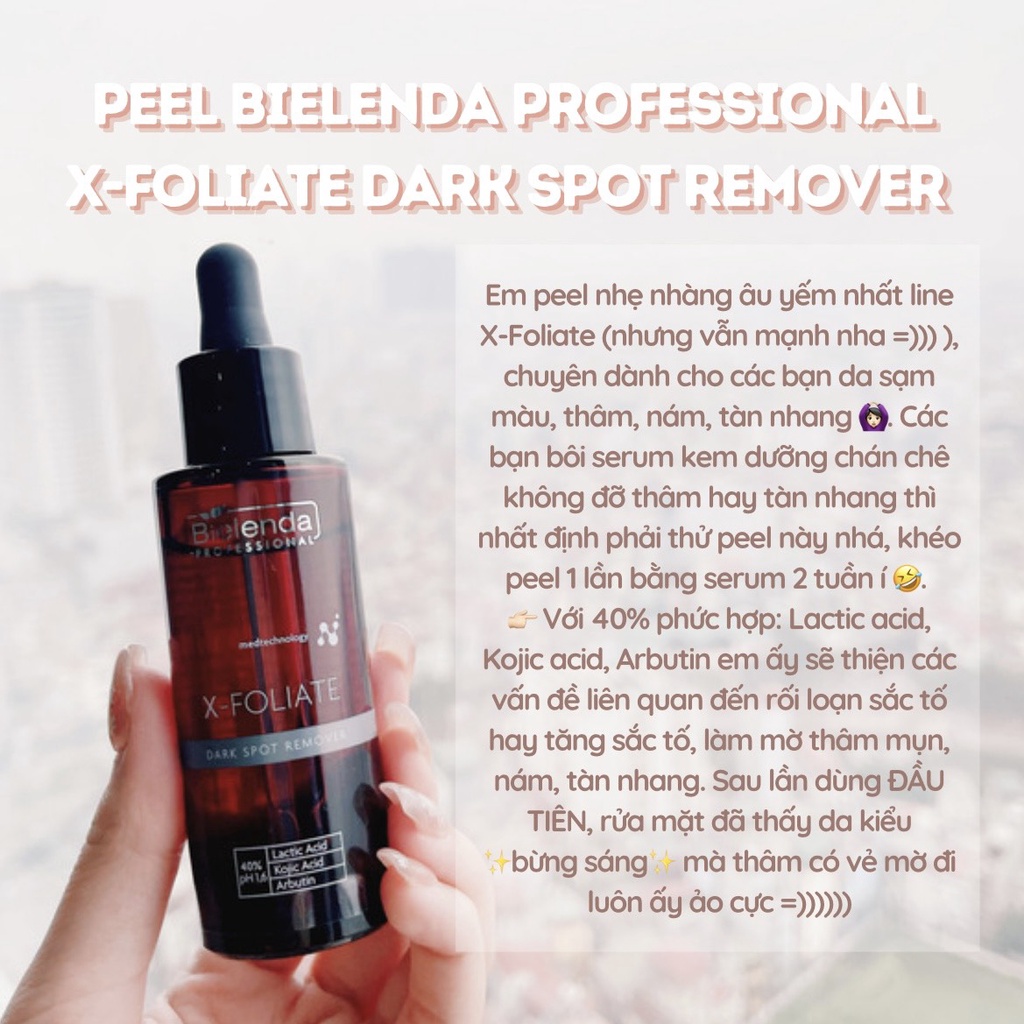 Tẩy da chết hoá học làm sáng da, mờ thâm Peel Bielenda Professional X - FOLIATE Dark Spot Remover 30ml