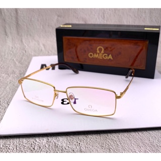 Kính gọng OMEGA Mắt vuông TITANIUM mạ vàng 18k Cao cấp cho Nam