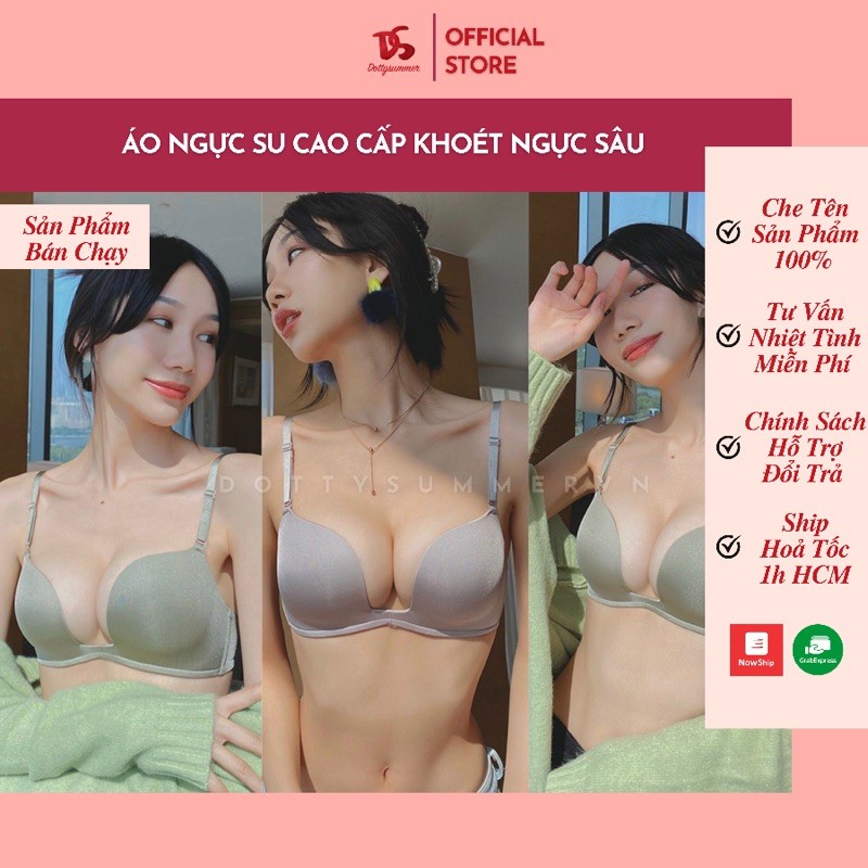 Áo Ngực Không Gọng Khoét Ngực Sâu Mặc Hở Ngực Cao Cấp , Áo Ngực Thun Lạnh Mát Da Với Thiết Kế U-Bra/Plunge-Bra Đặc Biệt