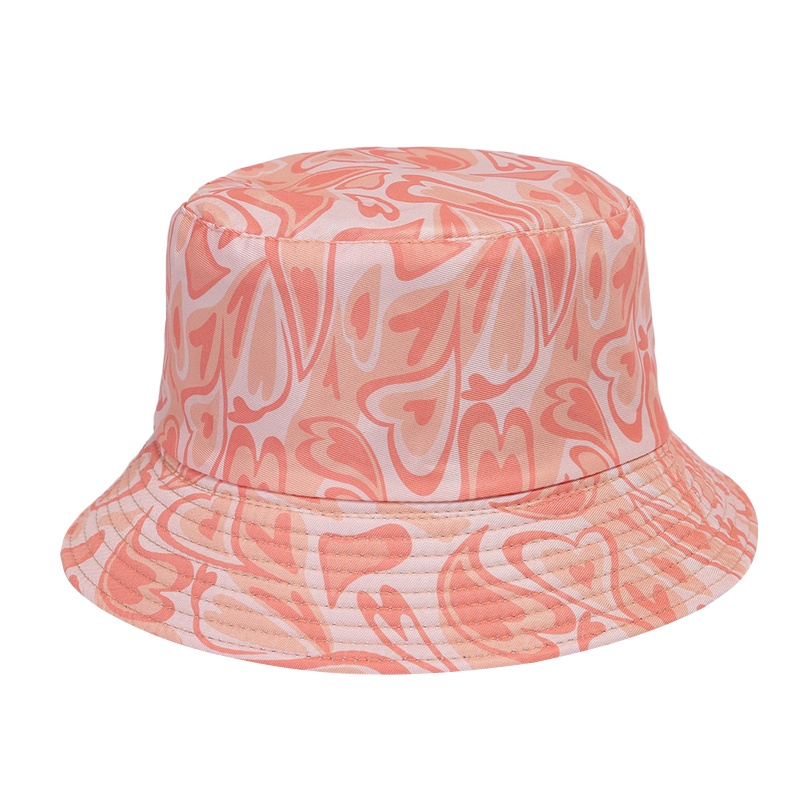 Nón Tai Bèo Rộng Vành Chất Liệu Polyester In Họa Tiết Trái Tim Cho Nữ