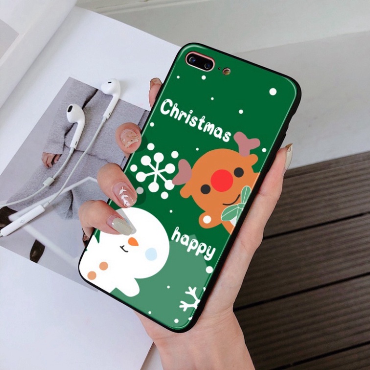Ốp lưng iphone 6, 7, 8 Plus, X, XS, XR, XSMAX, 11, 11PRO, 11 PROMAX, 12, 13 PROMAX lễ noel xinh tươi BẰNG KÍNH PKVN