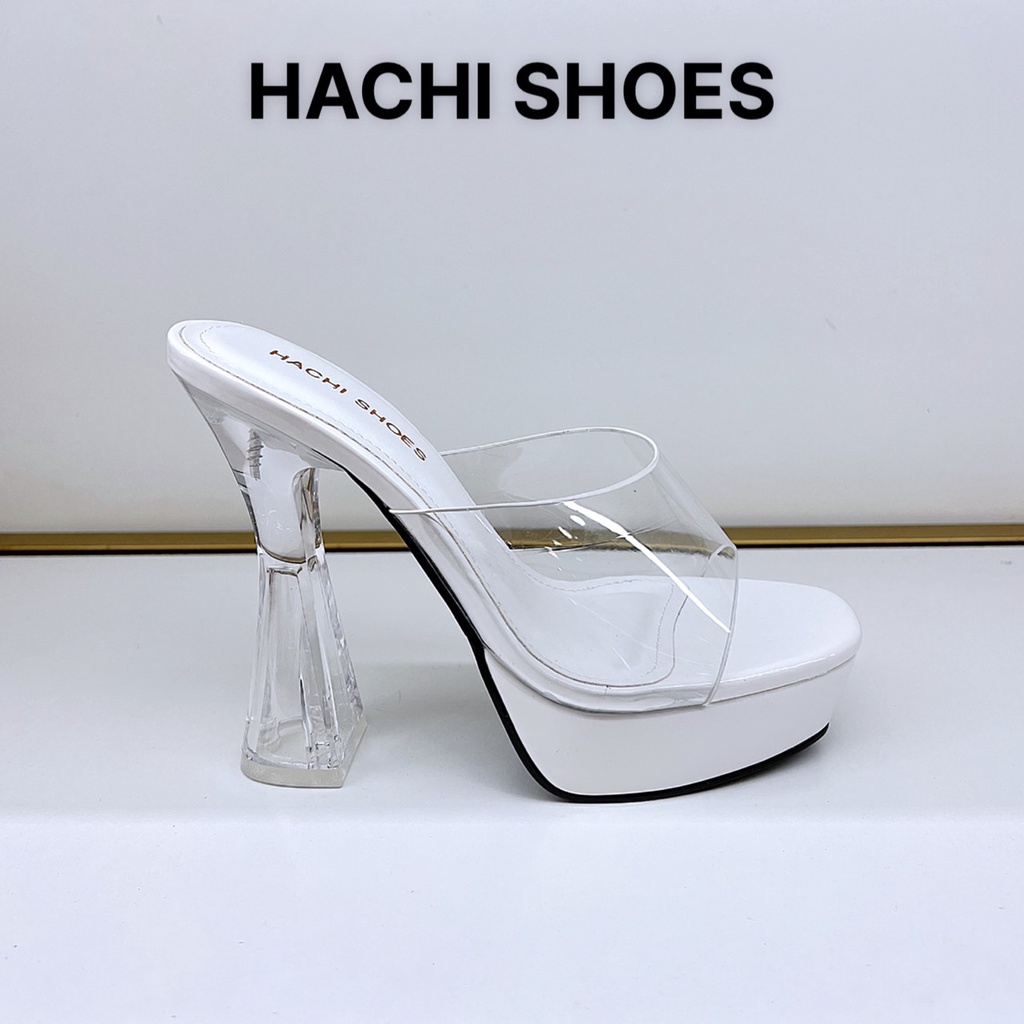 Guốc đúp quai ngang mica, quai trong gót vuông trong cao 10P VÀ 12P phân đế đúp hàng VNXK B019